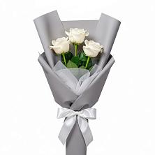 Букет 3 белые розы в Демино