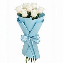 Букет 7 белых роз Проуд в Демино