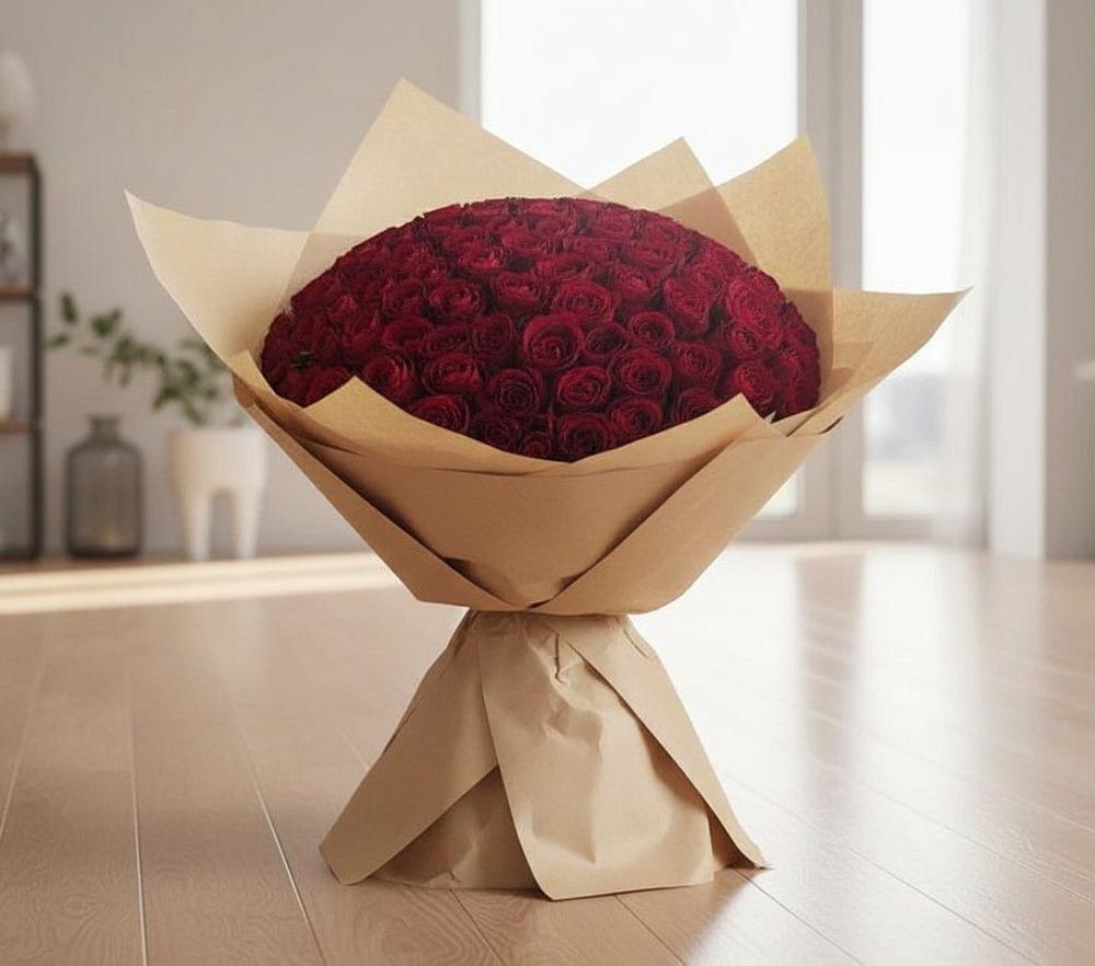Букет 101 Красная роза в Демино