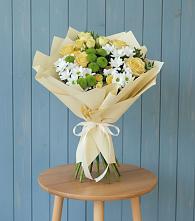 Букет цветов из:  Хризантемы и Розы в Демино