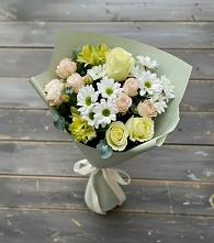 Букет цветов из:  Альстромерии, Розы и Хризантемы #REPLACE_PRED# Демино