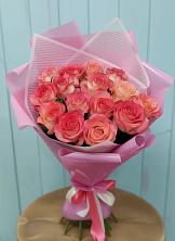 Букет 15 Розовых роз Равель в Демино